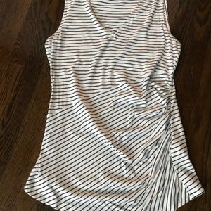 Banana Republic Sleeveless Striped Ruched Top